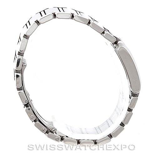 The image shows a side view of the band and clasp of a Cartier Tank Francaise W51008Q3 Women's Stainless Steel Silver Dial W51008Q3 Women's Stainless Steel Silver Dial watch.