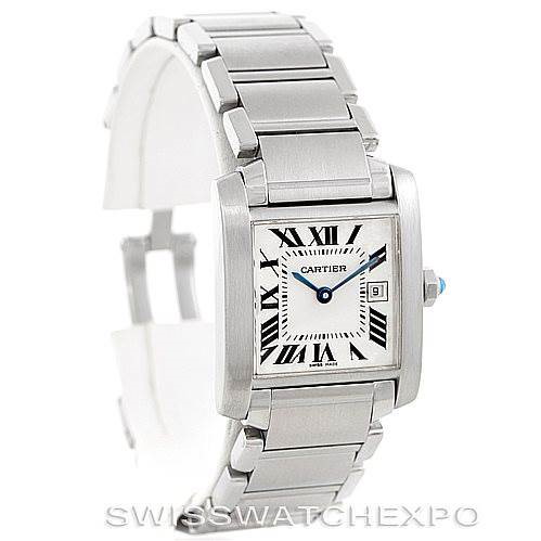 Cartier Tank Francaise W51011Q3 Midsize Stainless Steel Watch SwissWatchExpo