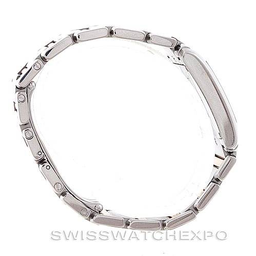 The image shows a side view of a Cartier Tank Francaise Women's Steel and Gold (two tone) Silver Dial Women's Steel and Gold (two tone) Silver Dial model watch, highlighting its metal bracelet and side profile.