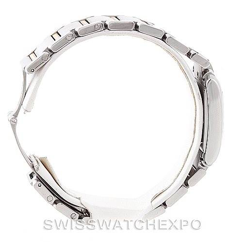 This image shows the side profile of the Cartier Tank Francaise W51012Q4 Women's Steel and Gold (two tone) Silver Dial W51012Q4 Women's Steel and Gold (two tone) Silver Dial watch, focusing on the bracelet and case.