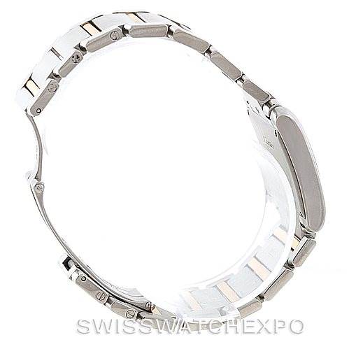 This image shows the side profile and bracelet of a Cartier Tank Francaise W51012Q4 Women's Steel and Gold (two tone) Silver Dial W51012Q4 Women's Steel and Gold (two tone) Silver Dial watch.