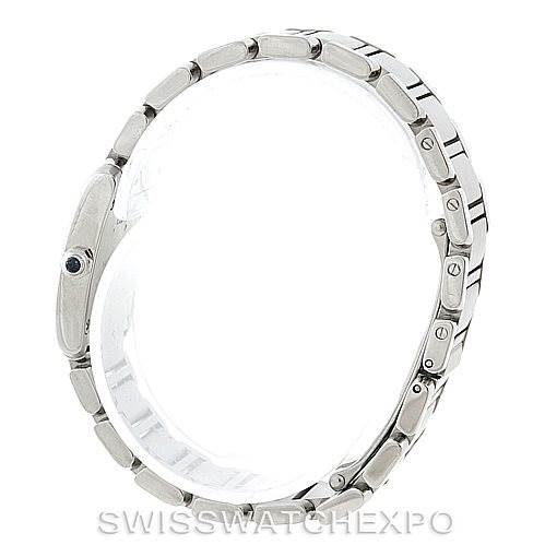 The image displays a side view of a Cartier Tank Francaise W51008Q3 Women's Stainless Steel Silver Dial W51008Q3 Women's Stainless Steel Silver Dial watch, focusing on the bracelet and side profile of the case.