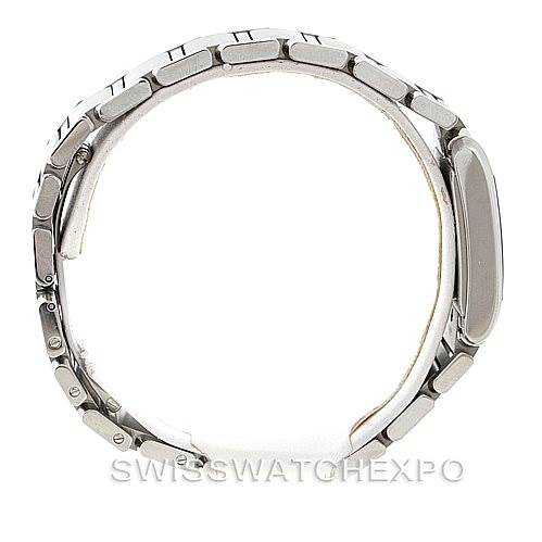 Side view of the Cartier Tank Francaise W51011Q3 Women's Stainless Steel Silver Dial W51011Q3 Women's Stainless Steel Silver Dial watch, showing the bracelet and the side profile of the case.