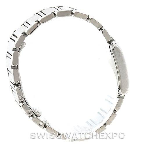 The image shows a side view of a Cartier Tank Francaise W51008Q3 Women's Stainless Steel Silver Dial W51008Q3 Women's Stainless Steel Silver Dial watch, focusing on the bracelet and case edge.