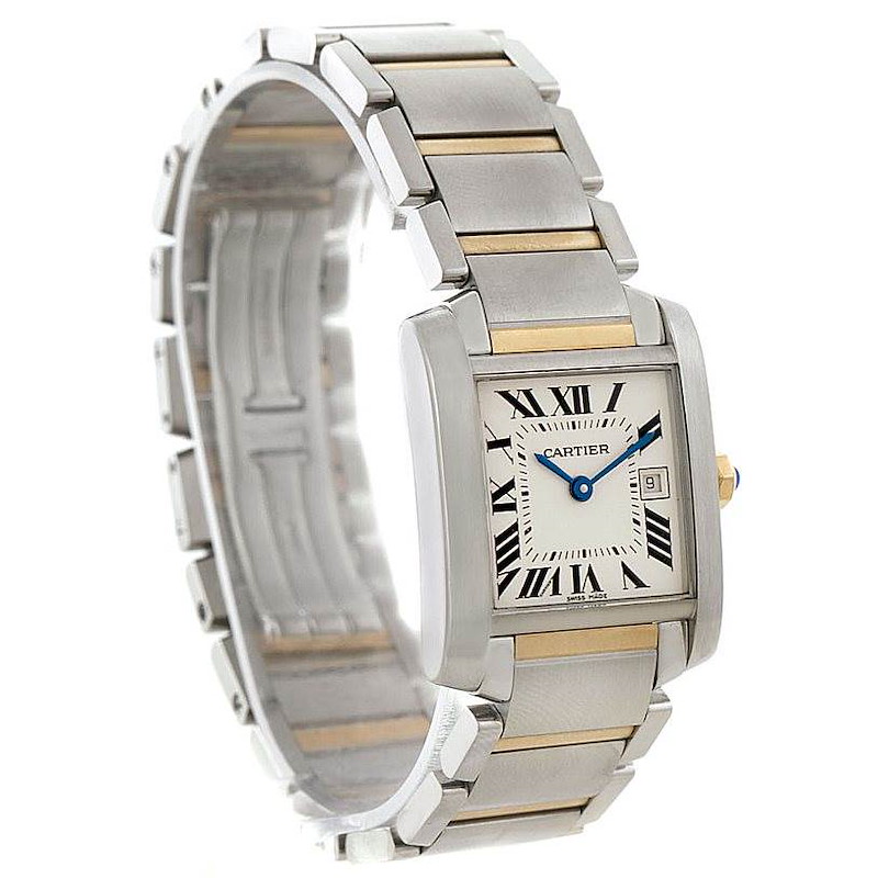 Cartier Tank Francaise Midsize Steel 18k Gold Watch W51012Q4 SwissWatchExpo
