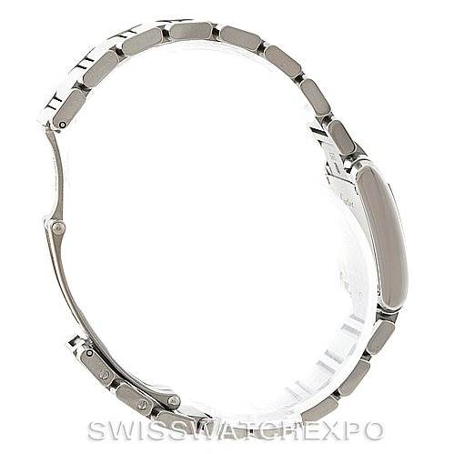 This image shows a side profile of the Cartier Tank Francaise W51008Q3 Women's Stainless Steel Silver Dial W51008Q3 Women's Stainless Steel Silver Dial watch, highlighting the bracelet and clasp.