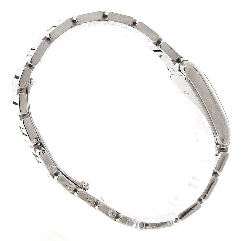 The image shows a side profile view of the Cartier Tank Francaise W51011Q3 Women's Stainless Steel Silver Dial W51011Q3 Women's Stainless Steel Silver Dial watch, focusing on the bracelet and case.