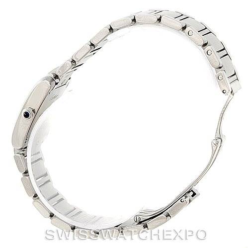 The image shows a side view of the Cartier Tank Francaise W51008Q3 Women's Stainless Steel Silver Dial W51008Q3 Women's Stainless Steel Silver Dial watch, highlighting the bracelet and profile of the case.