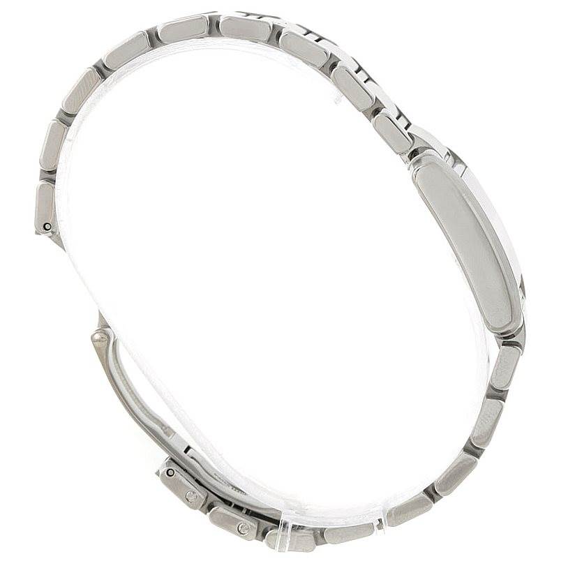 This image shows a side view of the bracelet and clasp of the Cartier Tank Francaise W51008Q3 Women's Stainless Steel Silver Dial W51008Q3 Women's Stainless Steel Silver Dial watch.