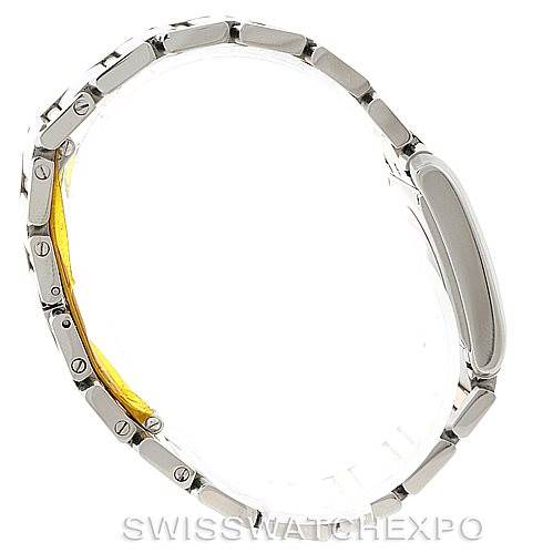 This image shows a side view of the band and case of a Cartier Tank Francaise W51012Q4 Women's Steel and Gold (two tone) Silver Dial W51012Q4 Women's Steel and Gold (two tone) Silver Dial watch.