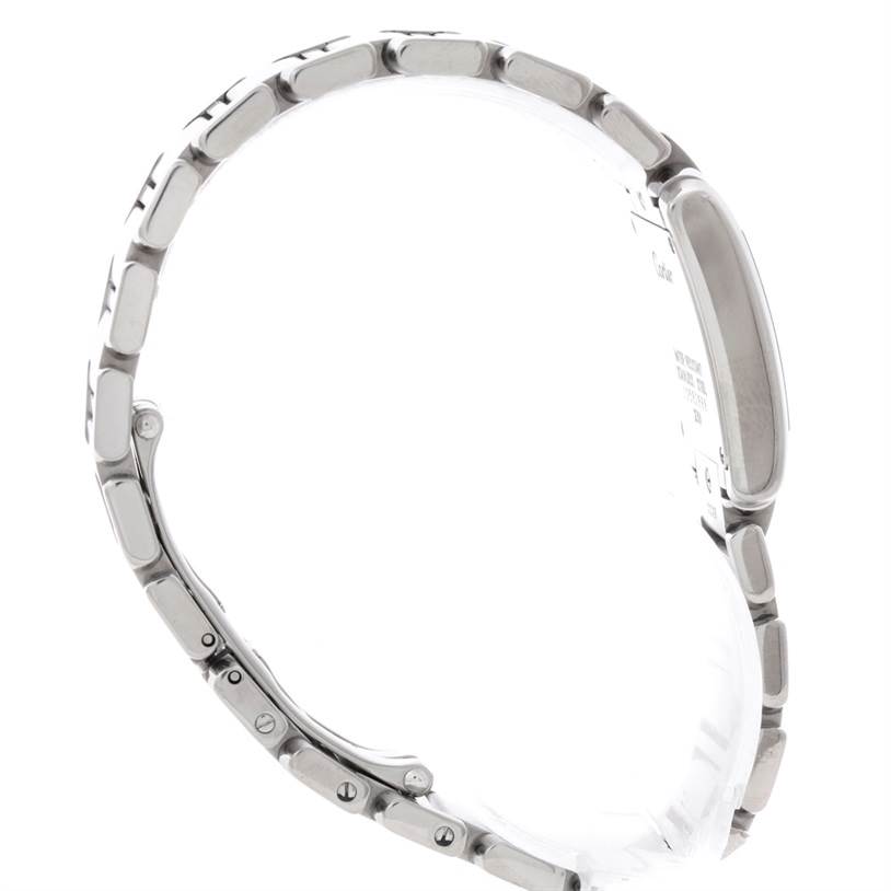 The image shows a side view of the bracelet and case of the Cartier Tank Francaise W51008Q3 Women's Stainless Steel Silver Dial W51008Q3 Women's Stainless Steel Silver Dial watch.