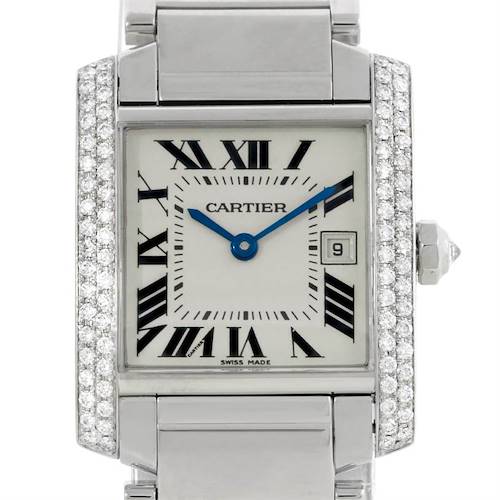 Photo of Cartier Tank Francaise Midsize Stainless Steel Diamond Watch W51011Q3