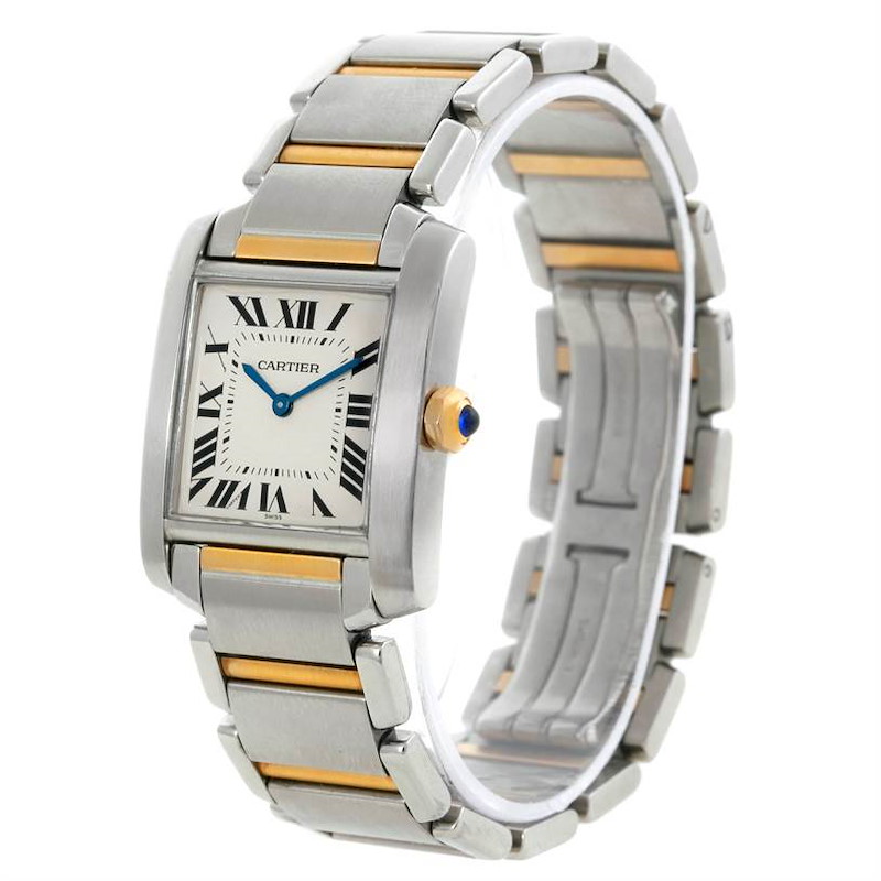 Cartier Tank Francaise Midsize Steel 18k Gold Watch W51006Q4 SwissWatchExpo
