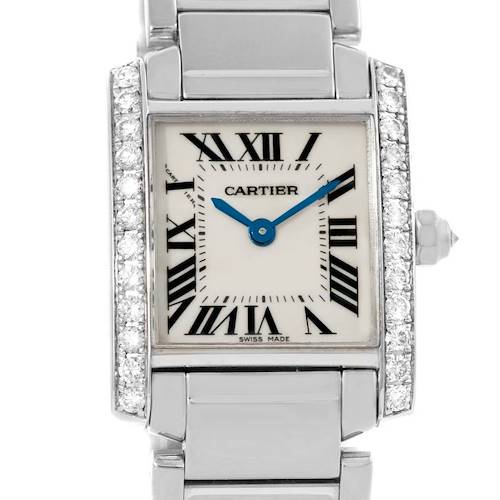 Photo of Cartier Tank Francaise Small 18k White Gold Diamond Watch WE1002S3