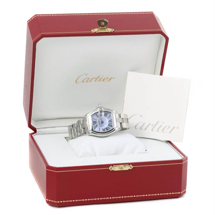 Cartier Roadster Purple Mother of Pearl Dial Ladies Watch W6206007 ...
