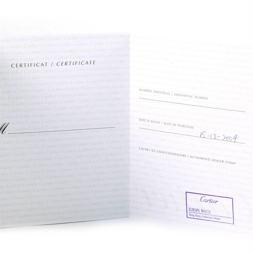 This image shows the certificate of Best Quality
ity and purchase information for a Cartier Roadster W62016V3 Women
s Stainless Steel Silver Dial W62016V3 Women
s Stainless Steel Silver Dial watch.