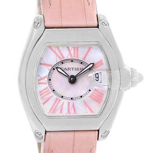 Photo of Cartier Roadster MOP Dial Pink Roman Numerals Limited Watch W6206006