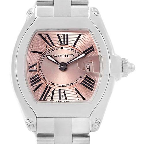 Photo of Cartier Roadster Ladies Pink Roman Dial Ladies Watch W62017V3