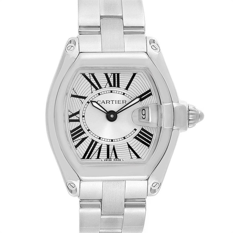 Cartier Roadster Small Silver Dial Steel Womens Watch W62016V3 SwissWatchExpo