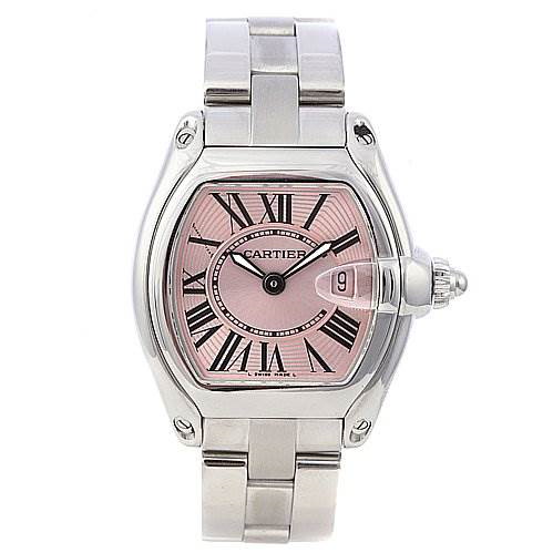 Cartier Roadster Ladies Pink Dial W62017v3 Two Straps SwissWatchExpo