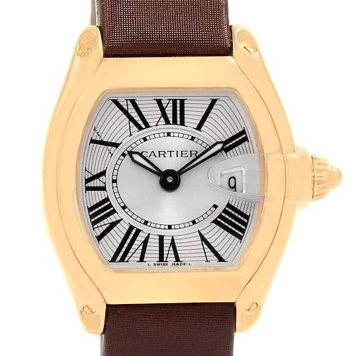 Photo of Cartier Roadster Ladies 18K Yellow Gold Brown Strap Watch W62018Y5