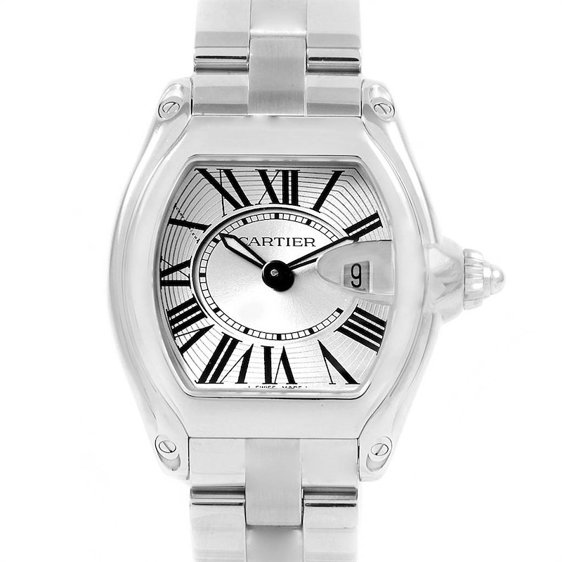 Cartier Roadster Silver Dial Stainless Steel Ladies Watch W62016V3 SwissWatchExpo