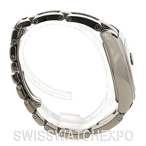 The image shows a side view of the Cartier Roadster W62016V3 Women
s Stainless Steel Silver Dial W62016V3 Women
s Stainless Steel Silver Dial watch, highlighting the bracelet and case.