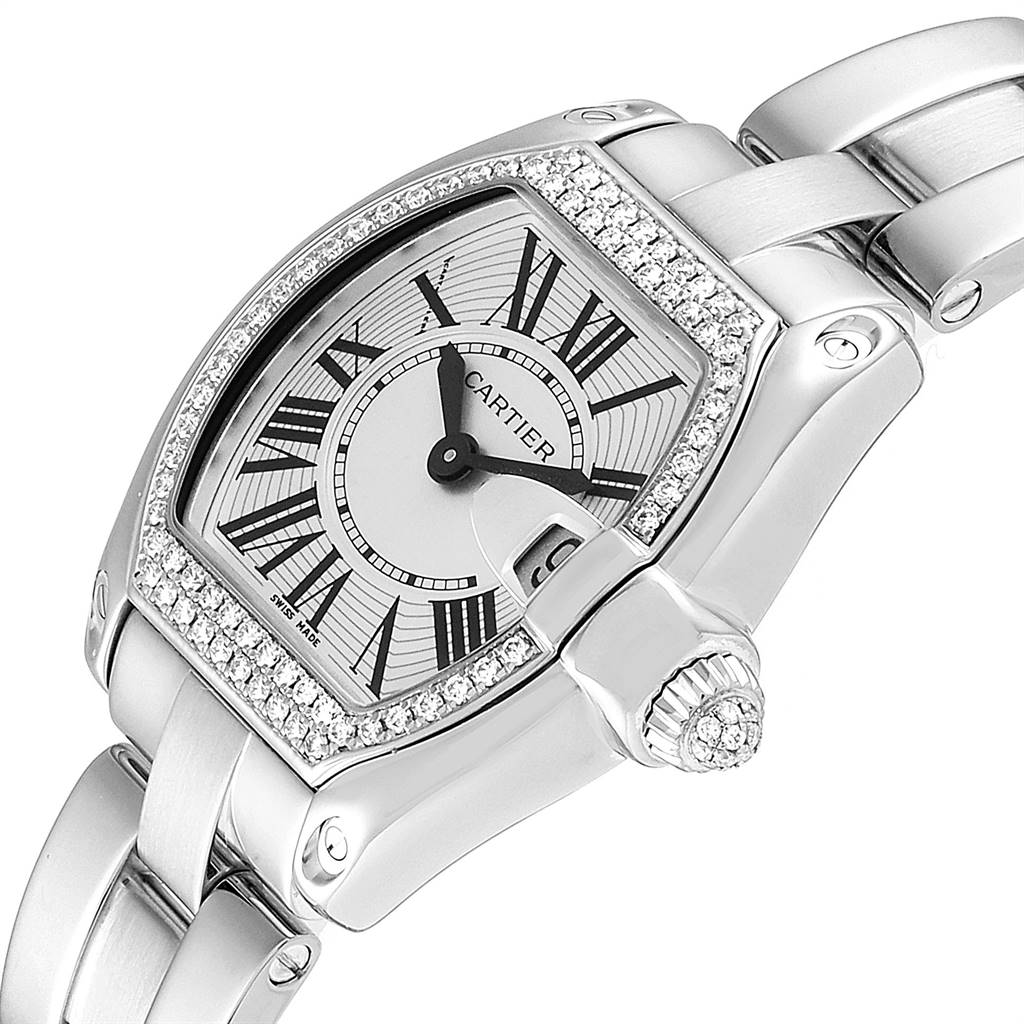 Cartier Roadster White Gold Diamond Ladies Watch WE5002X2 Box Papers SwissWatchExpo