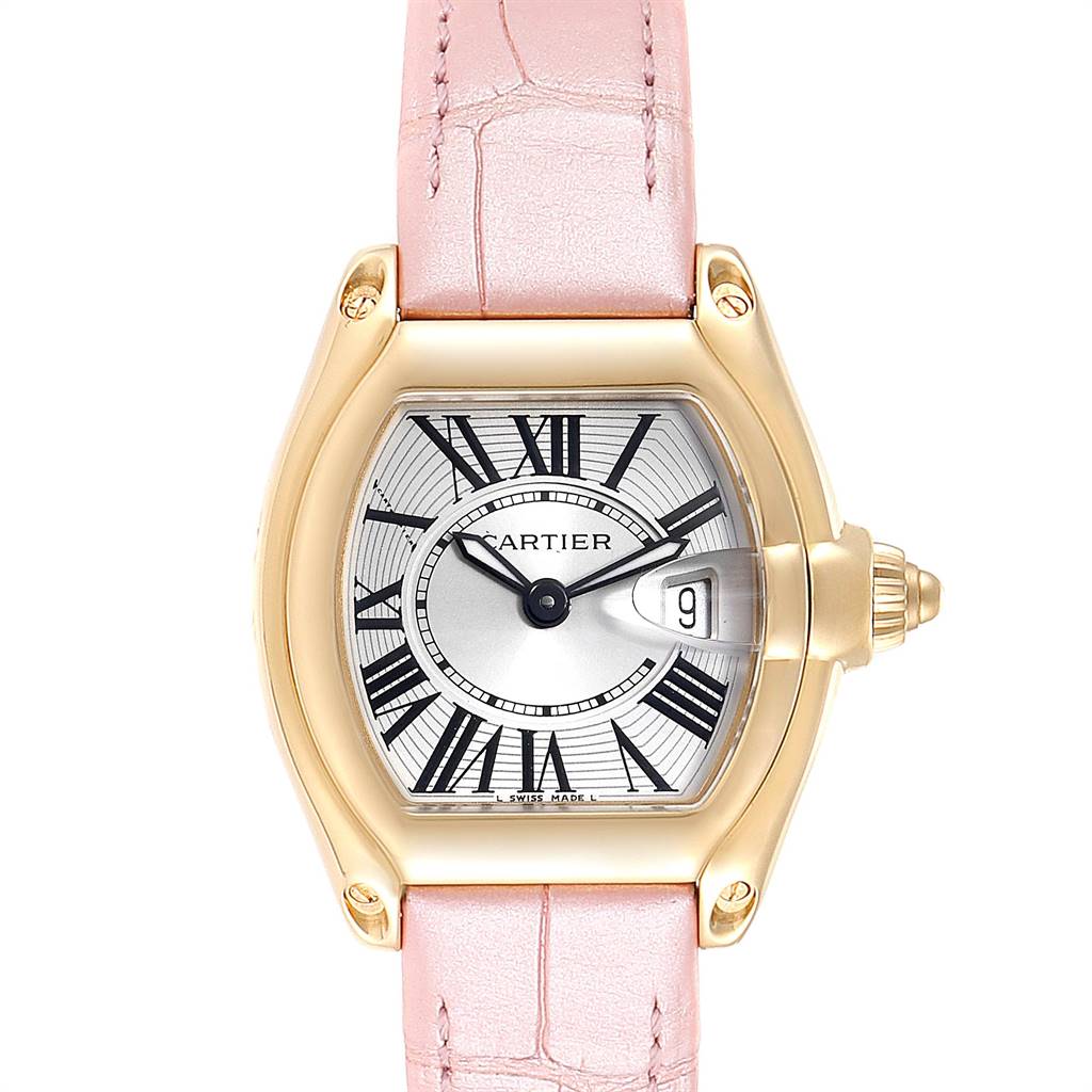 Cartier Roadster Yellow Gold Pink Strap 