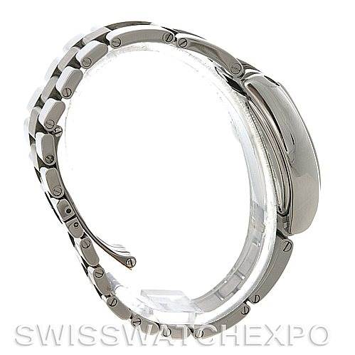 The image shows a side profile view of the Roadster model by Cartier, highlighting the bracelet and case.