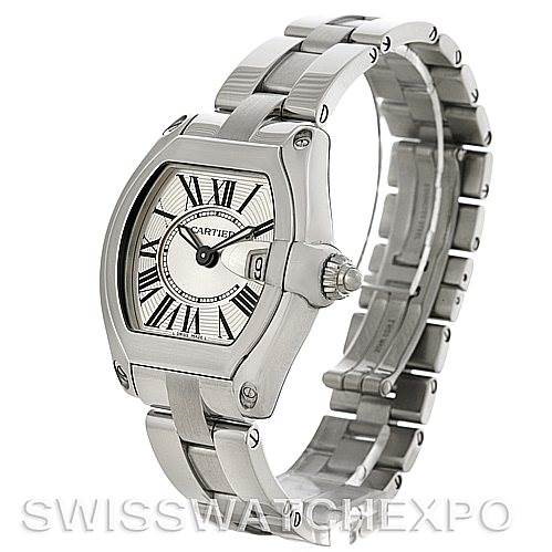 Cartier Roadster Ladies Stainless Steel Silver Dial Watch W62016V3 SwissWatchExpo
