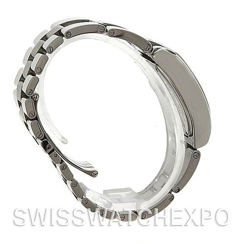 This image shows the side view of the bracelet and case of a Cartier Roadster W62017V3 Women's Stainless Steel Pink Dial W62017V3 Women's Stainless Steel Pink Dial watch.