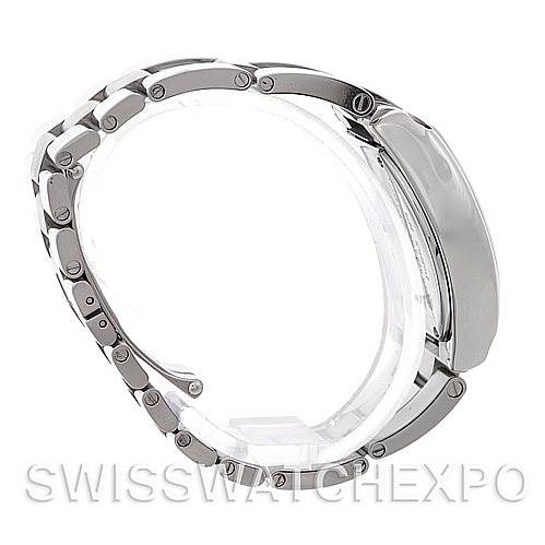 The image shows a side angle of the Cartier Roadster W62016V3 Women's Stainless Steel Silver Dial W62016V3 Women's Stainless Steel Silver Dial watch, highlighting the bracelet and case profile.