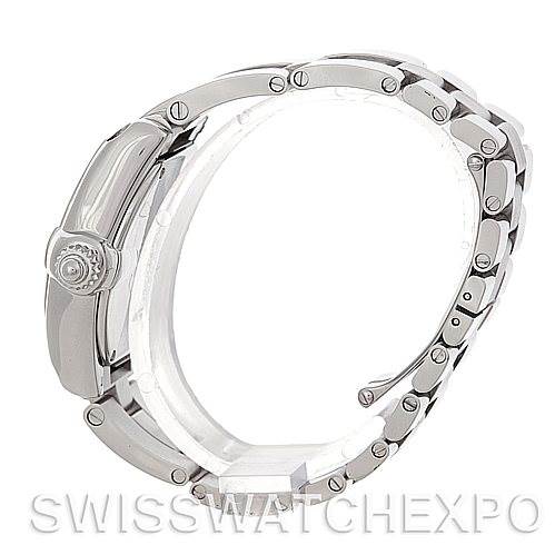 The image shows a side view of the Cartier Roadster W62016V3 Women's Stainless Steel Silver Dial W62016V3 Women's Stainless Steel Silver Dial watch, highlighting the case and metal bracelet.