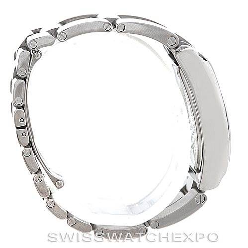 This side view image showcases the bracelet and case of the Cartier Roadster W62016V3 Women's Stainless Steel Silver Dial W62016V3 Women's Stainless Steel Silver Dial watch.