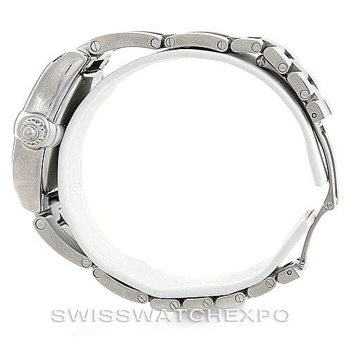 The image shows a side view of a Cartier Roadster W62016V3 Women's Stainless Steel Silver Dial W62016V3 Women's Stainless Steel Silver Dial watch, highlighting the bracelet and crown.