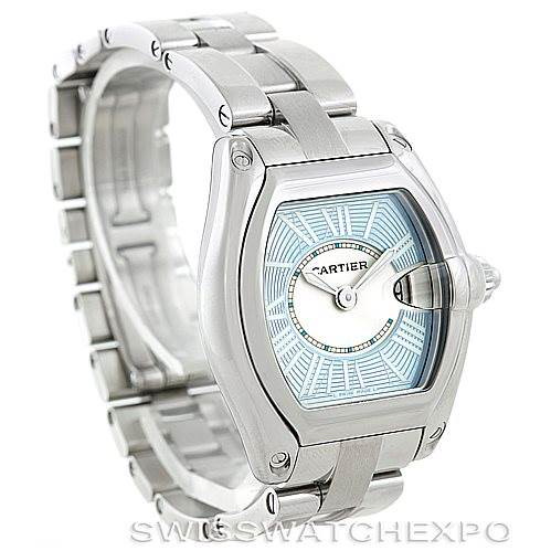 Cartier Roadster Ladies Blue Dial Steel Watch W62053V3 SwissWatchExpo
