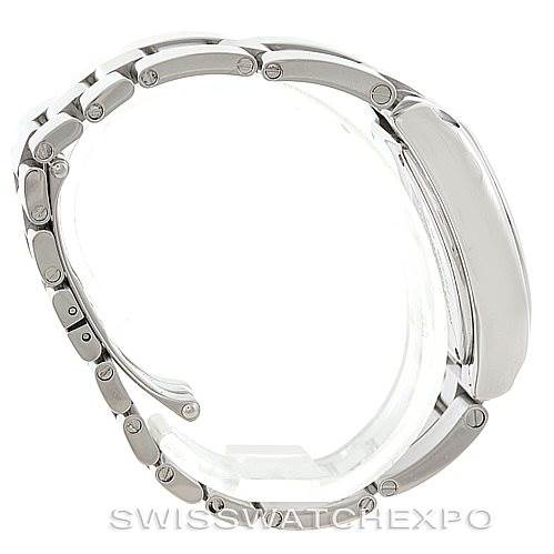 This is a side view of the Cartier Roadster W62016V3 Women's Stainless Steel Silver Dial W62016V3 Women's Stainless Steel Silver Dial watch, showing the bracelet and case.