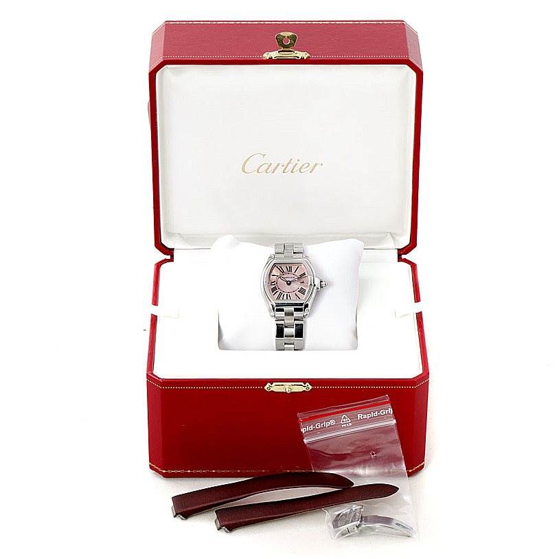 Cartier Roadster Ladies Pink Dial Watch W62017V3 | SwissWatchExpo