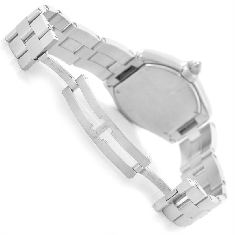 This image shows the back and clasp of the Roadster model by Cartier.