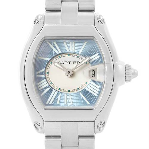 Photo of Cartier Roadster Ladies Blue Dial Steel Watch W62053V3