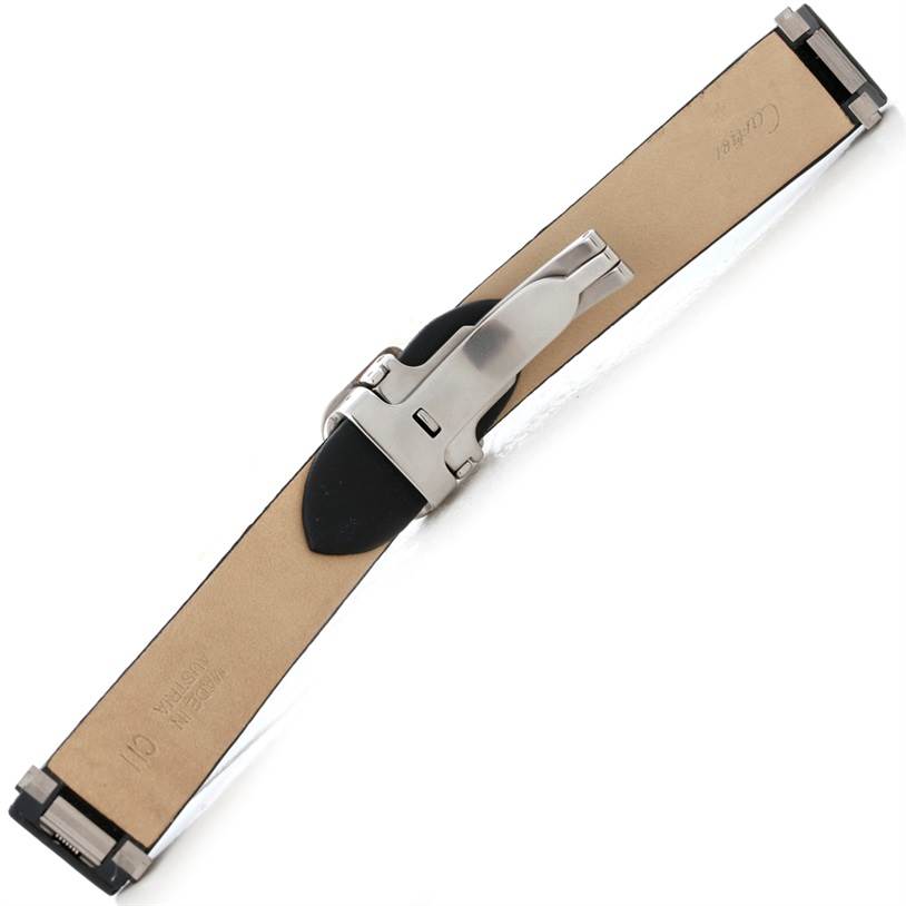 This image shows the back view of the strap including the clasp mechanism of a Cartier Roadster W62016V3 Women's Stainless Steel Silver Dial W62016V3 Women's Stainless Steel Silver Dial watch.