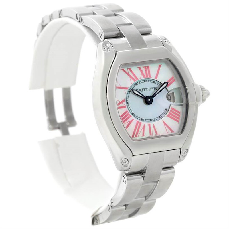 Cartier Roadster Ladies Mother of Pearl Dial Steel Watch W6206006 SwissWatchExpo