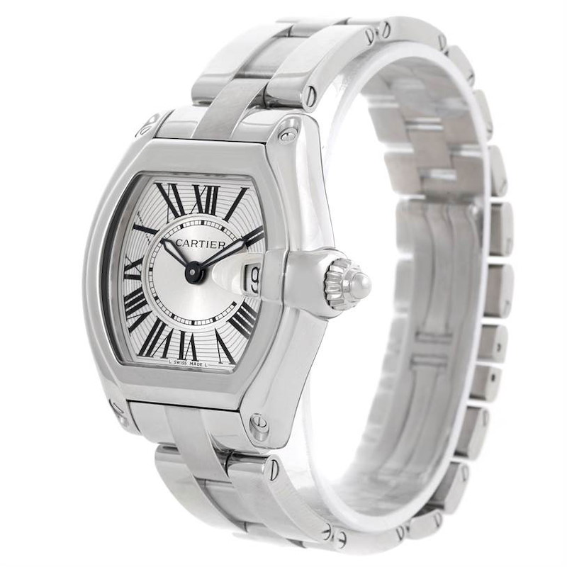 Cartier Roadster Silver Dial Ladies Steel Watch W62016V3 SwissWatchExpo