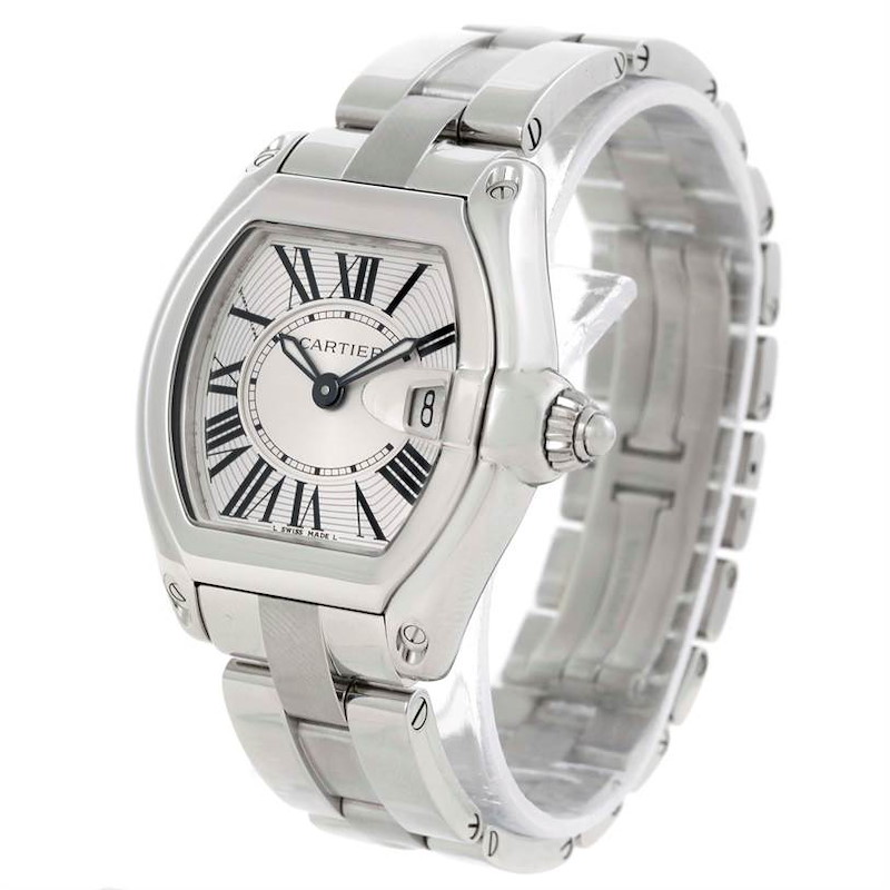 Cartier Roadster Small Silver Dial Ladies Steel Watch W62016V3 SwissWatchExpo