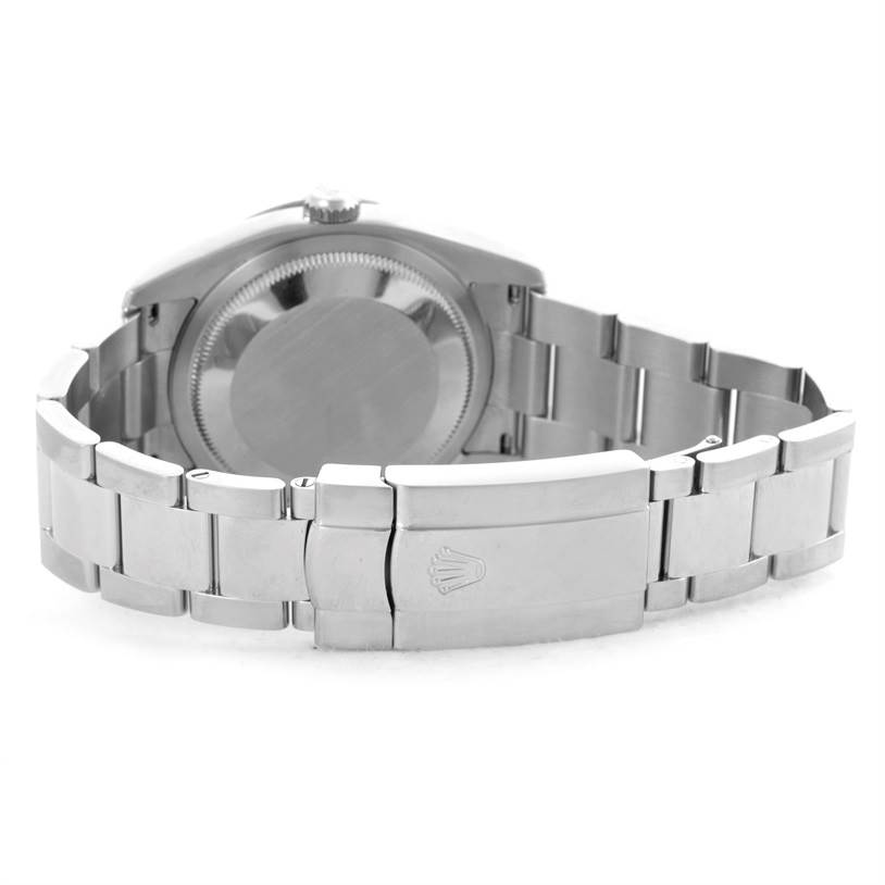 This image shows the back case and bracelet clasp of a Rolex Turn-o-Graph 116264 Men's Stainless Steel White Dial 116264 Men's Stainless Steel White Dial watch from a rear angle.