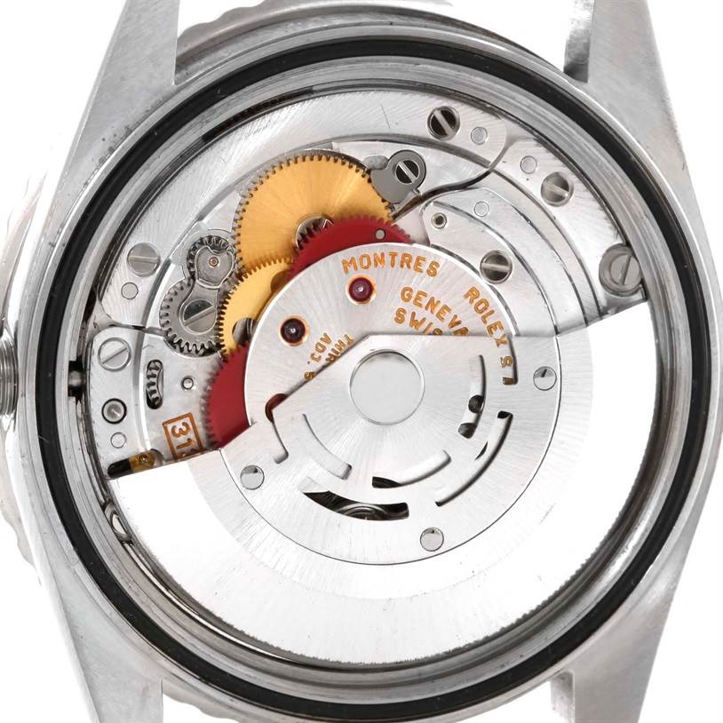 The image shows the internal mechanical movement components of a Rolex Turn-o-Graph 16264 Men's Stainless Steel Blue Dial 16264 Men's Stainless Steel Blue Dial watch, viewed from the back.
