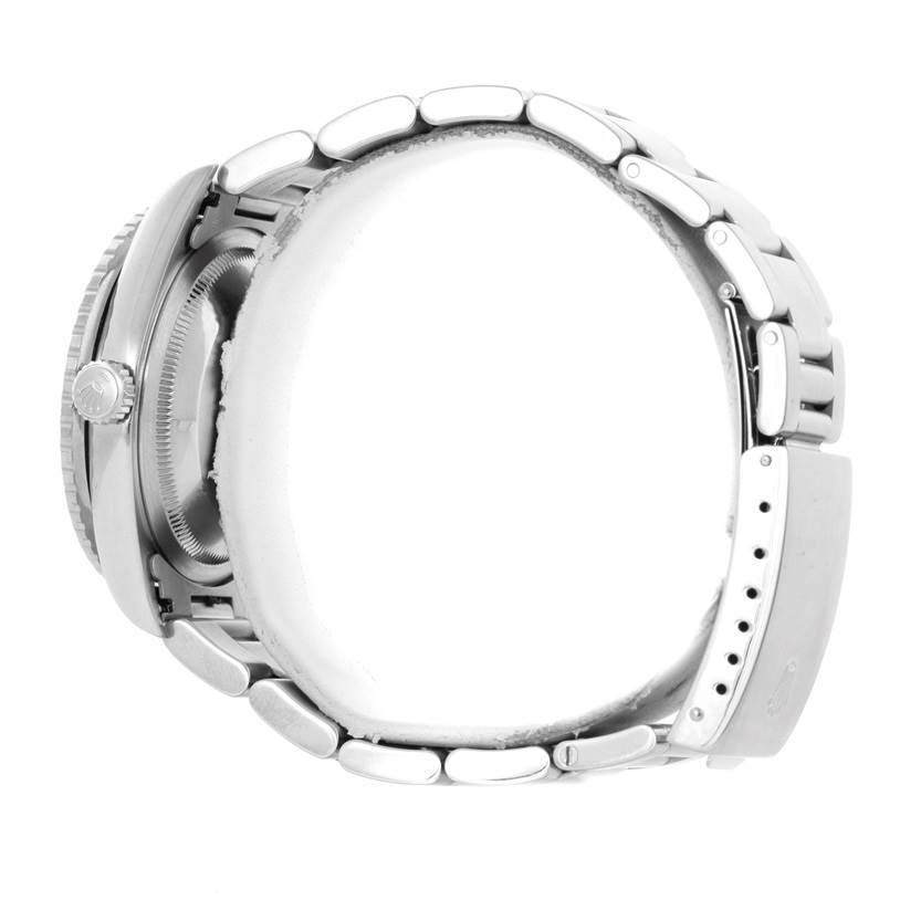 The image shows a side view of a Rolex Turn-o-Graph 16264 Men
s Stainless Steel White Dial 16264 Men
s Stainless Steel White Dial watch, highlighting the crown, case, and metal bracelet.