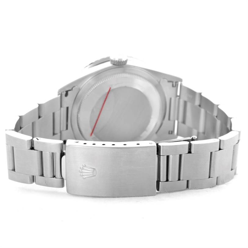 This image shows the back view of the Rolex Turn-o-Graph 16264 Men's Stainless Steel Black Dial 16264 Men's Stainless Steel Black Dial model, focusing on the clasp and bracelet.