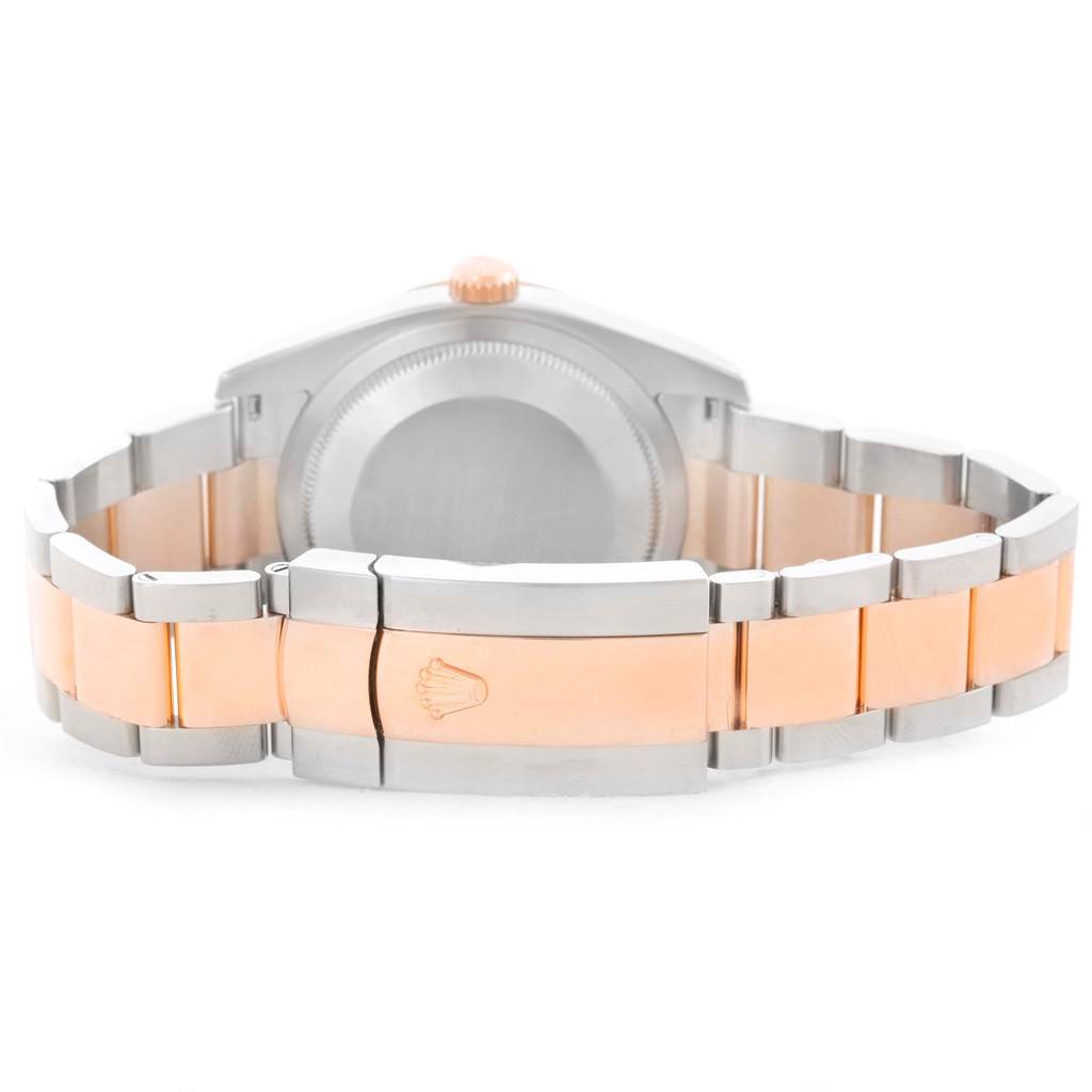 This image shows the clasp and bracelet of a Rolex Turn-o-Graph 116261 Men's Stainless Steel Black Dial 116261 Men's Stainless Steel Black Dial watch from the back.